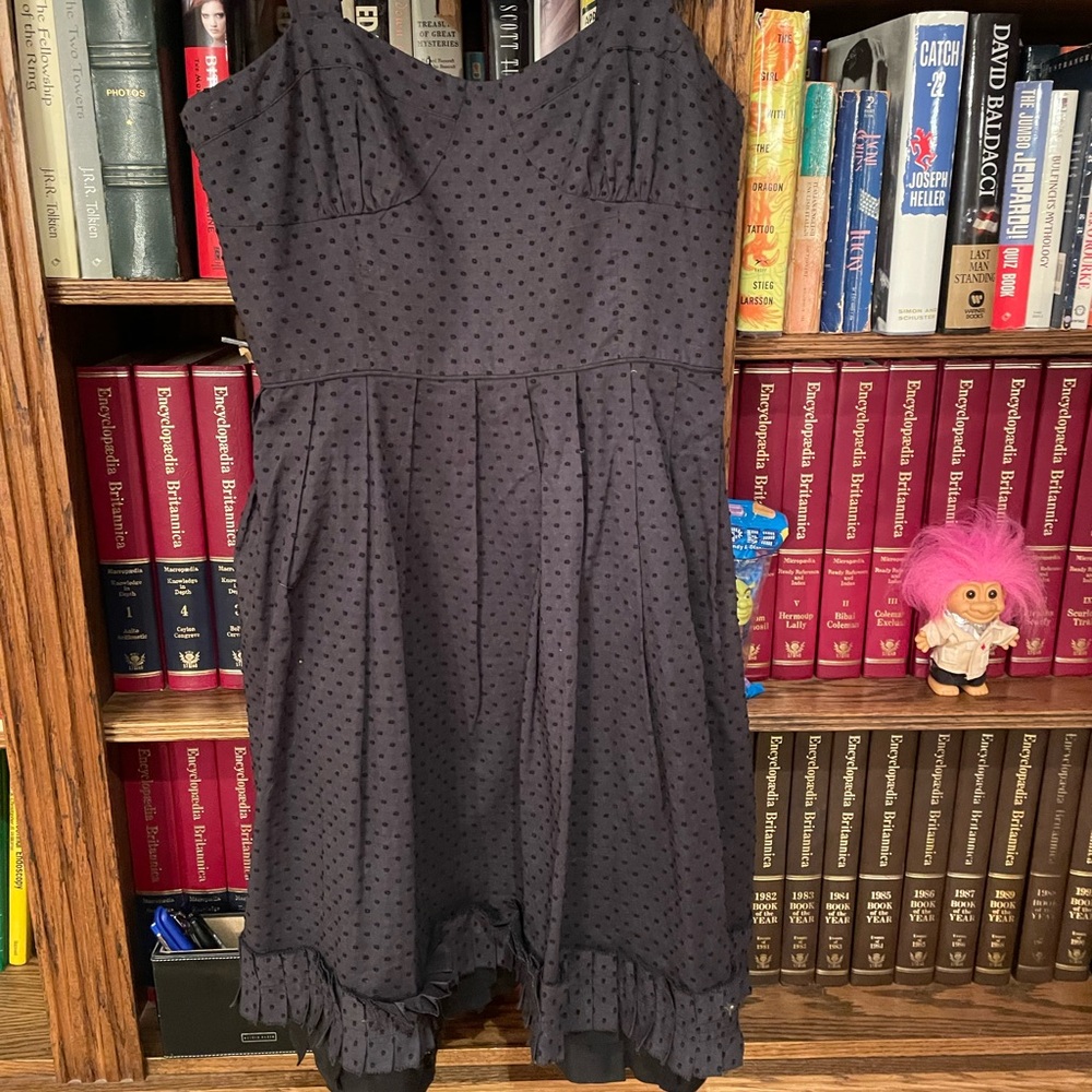 J. Crew Black Swiss Dot Dress